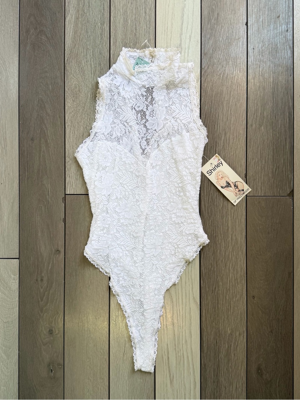 Shirley of Hollywood vintage white lace bodysuit